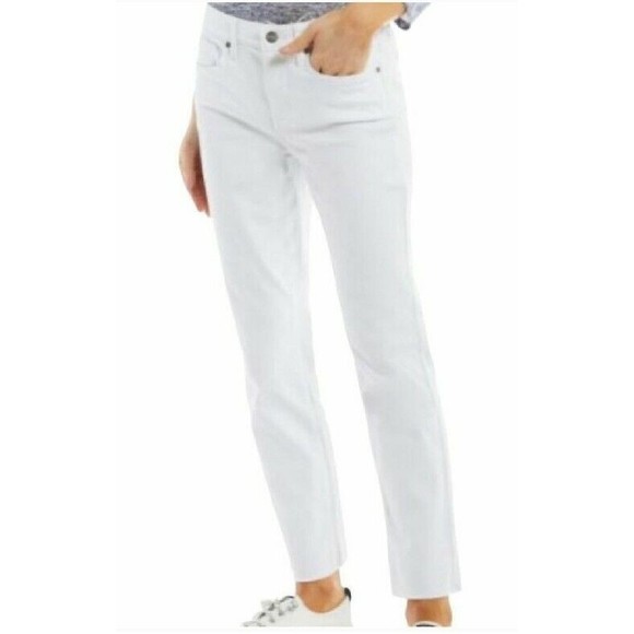 J Jill Smooth Fit Straight Leg High Rise Five Pocket White Jeans Size 14 - Picture 5 of 11